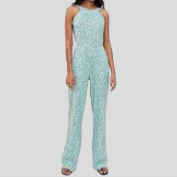 zara Pants - ZARA‎ Women's Wide Leg Jumpsuit Sz. M Ditsy Floral Wide Straps Pockets